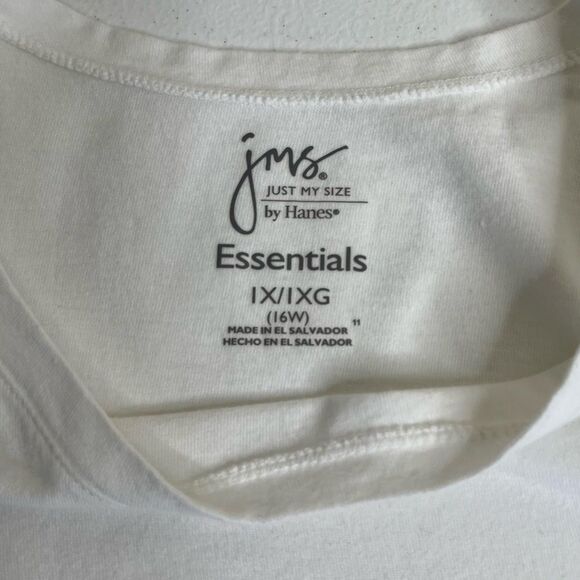 Hanes Just My Size Plain White T Shirt Round Neck Short Sleeve Women Size 1X - Picture 6 of 12